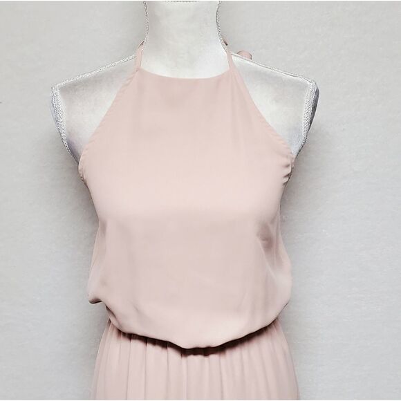 SHOW Me Your Mumu Heather Halter Dusty Blush Pink Halter Formal Maxi Dress XS - Picture 4 of 12
